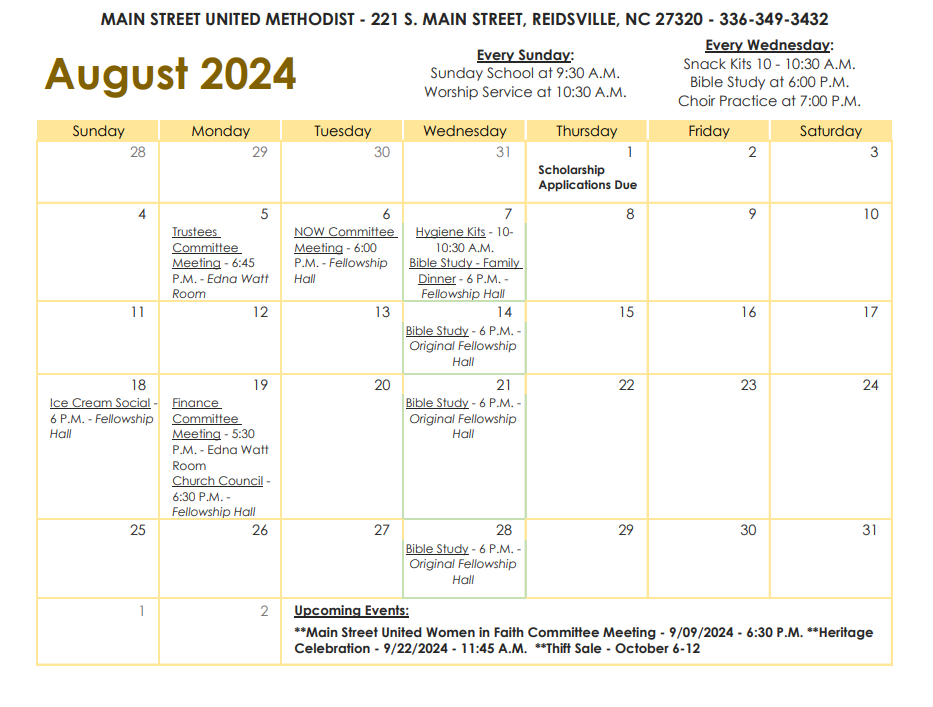 August 2024 Calendar