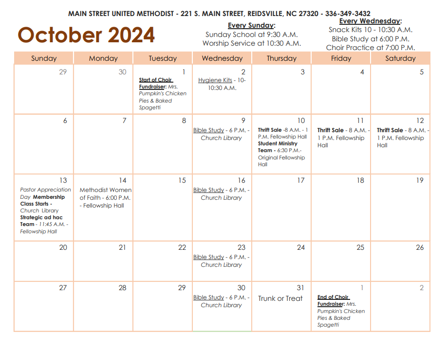 October 2024 Calender